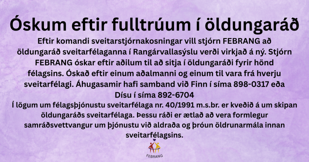 Óskum eftir fulltrúum í öldungaráð (1)